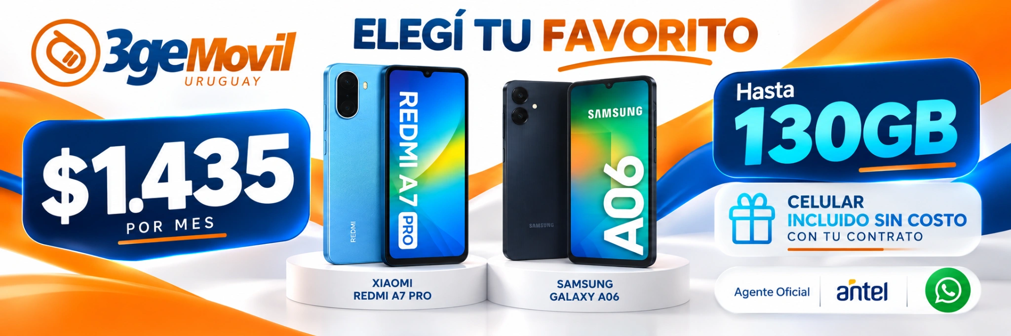 3Ge Móvil: elegí tu favorito, plan $1.435 por mes y hasta 130 GB