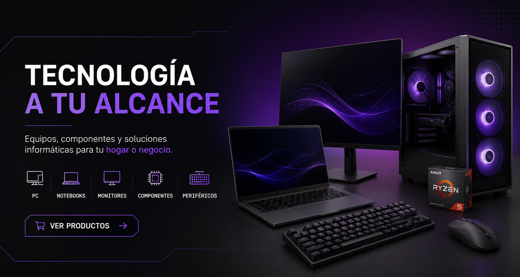 Ciber Universo: tecnología a tu alcance, computadoras, notebooks, monitores y componentes