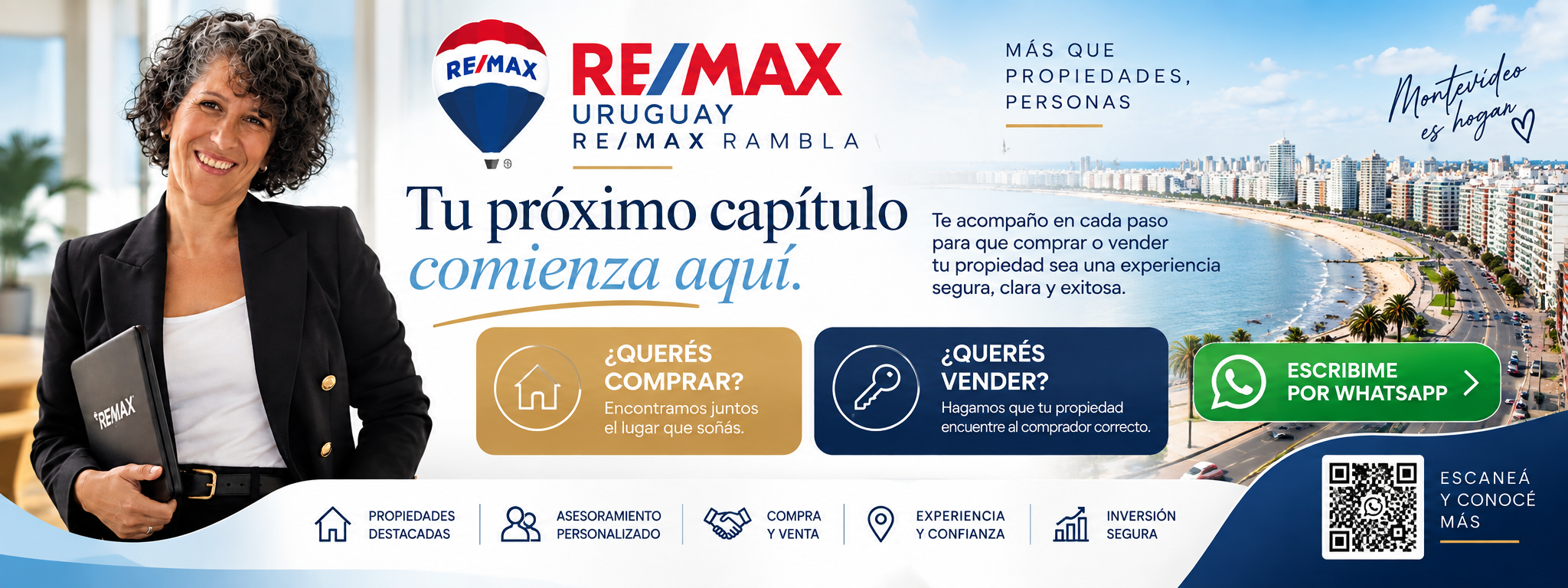 Moravia Díaz · RE/MAX Rambla. Tu próximo capítulo comienza aquí. Compra, venta y asesoramiento inmobiliario. Escribime por WhatsApp.